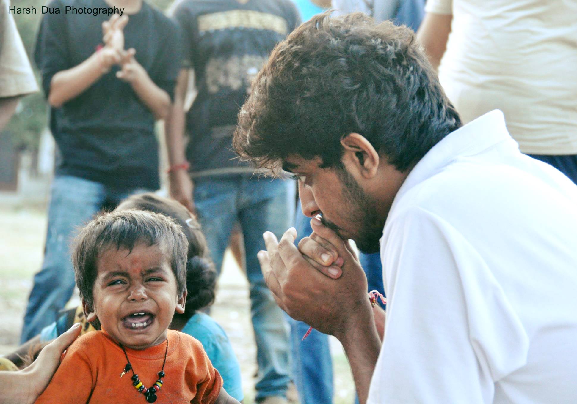 Prinkit with children from Change Vadodara community service initiative